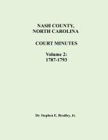 Nash County, North Carolina Court Minutes Volume II, 1787-1793