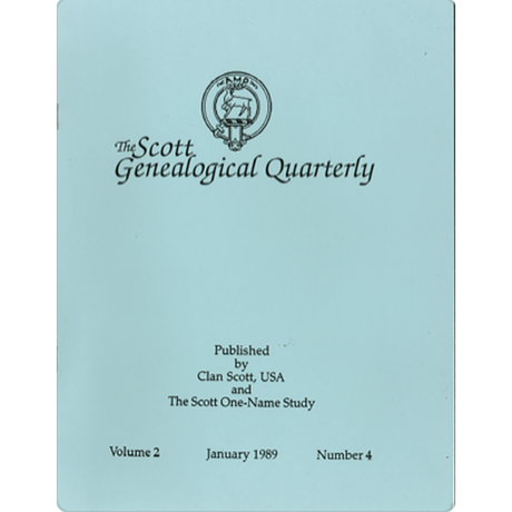 The Scott Genealogical Quarterly: Volume 2, Number 4, January 1989