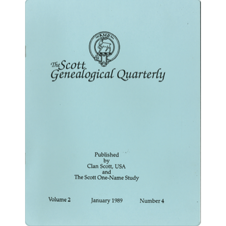 The Scott Genealogical Quarterly: Volume 2, Number 4, January 1989