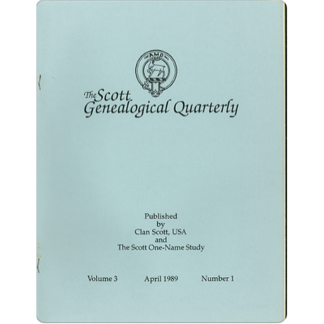 The Scott Genealogical Quarterly: Volume 3, Number 1, April 1989