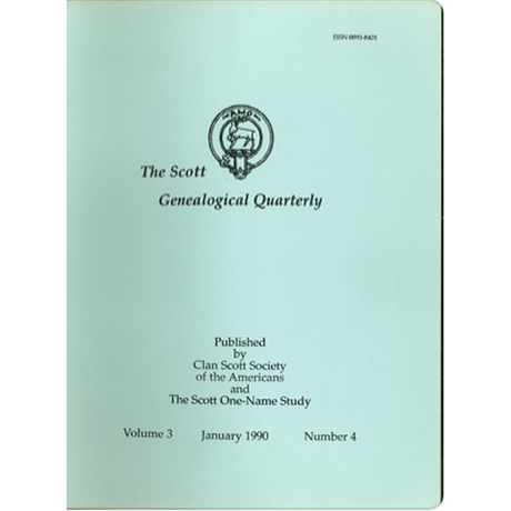 The Scott Genealogical Quarterly: Volume 3, Number 4, January 1990
