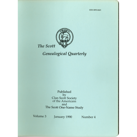 The Scott Genealogical Quarterly: Volume 3, Number 4, January 1990