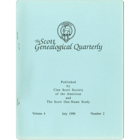 The Scott Genealogical Quarterly: Volume 4, Number 2, July 1990