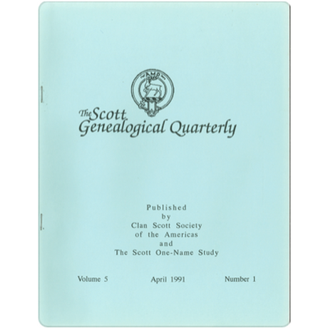 The Scott Genealogical Quarterly: Volume 5, Number 1, April 1991