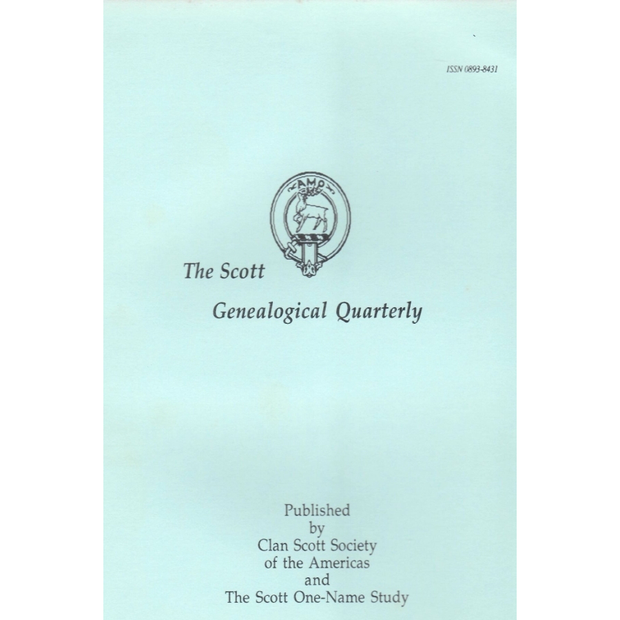 The Scott Genealogical Quarterly Volume 5 Number 3 October 1991