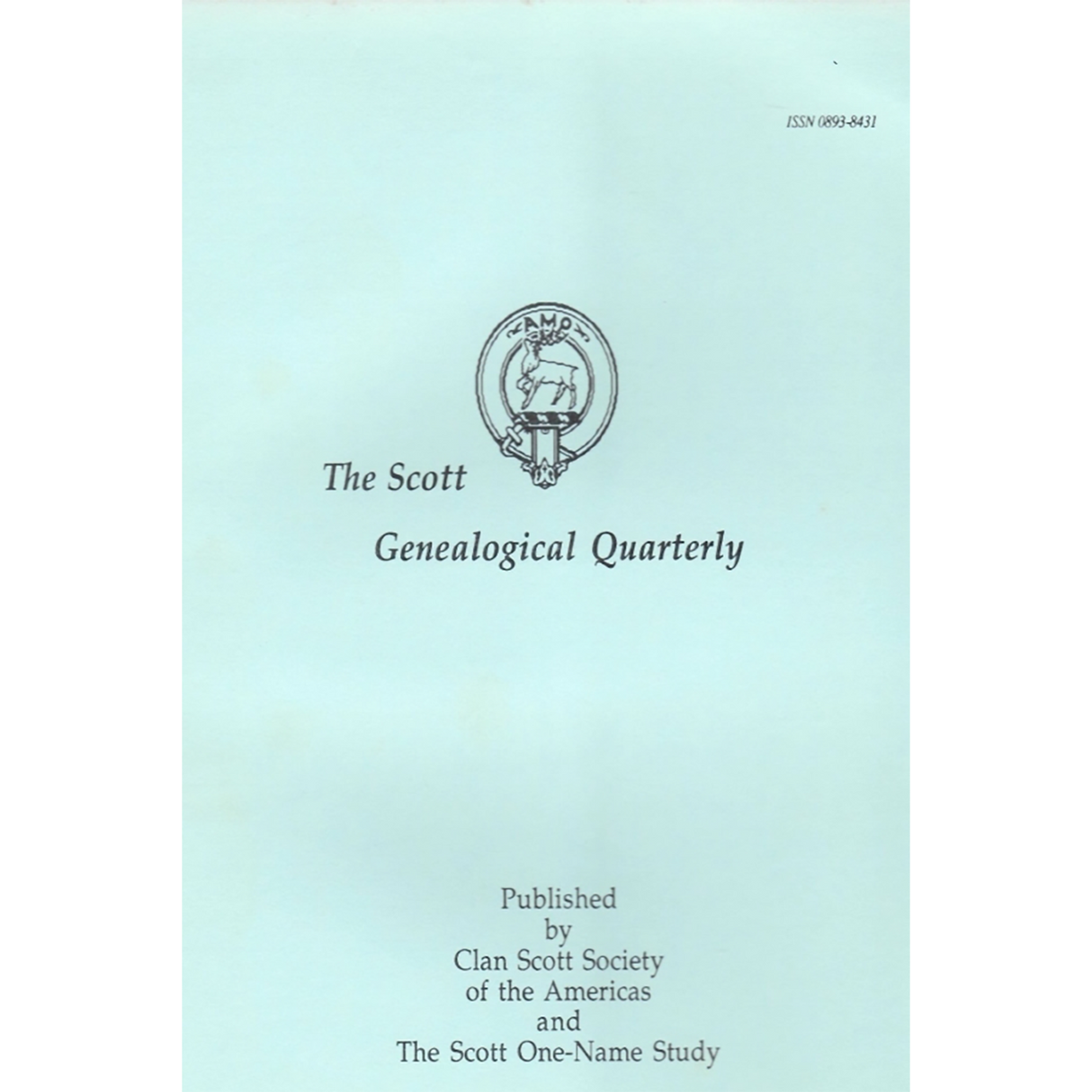 The Scott Genealogical Quarterly Volume 7 Number 3 October 1993