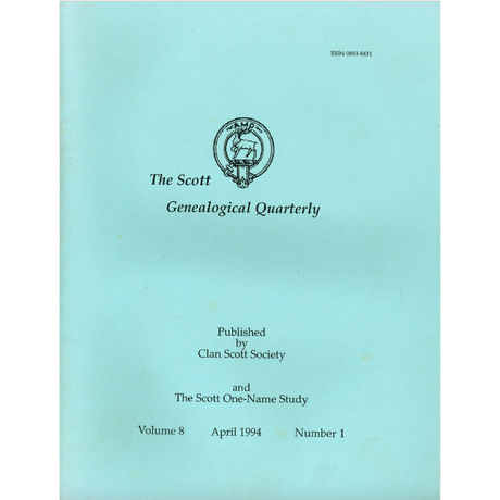 The Scott Genealogical Quarterly: Volume 8, Number 1, April 1994