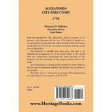 Alexandria City Directory, 1791 back cover