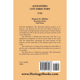 Alexandria City Directory, 1791 back cover