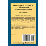 Genealogical Periodical Annual Index, Volume 3 (1964): Key to the Genealogical Literature back cover