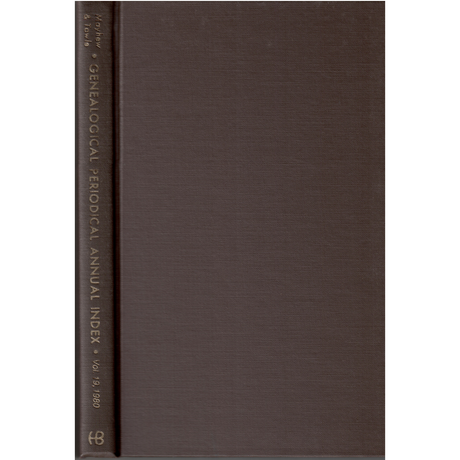 Genealogical Periodical Annual Index, Volume 19 (1980): Key to the Genealogical Literature