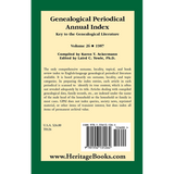 Genealogical Periodical Annual Index: Key to the Genealogical Literature, Volume 26 (1987) back cover