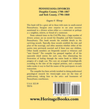 Pennsylvania Divorces: Dauphin County, 1788-1867 and York County, 1790-1860 back cover