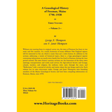 A Genealogical History of Freeman, Maine, 1796-1938, volume 2 back cover