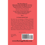 The Descendants of William and Elizabeth Tuttle, Part I back cover