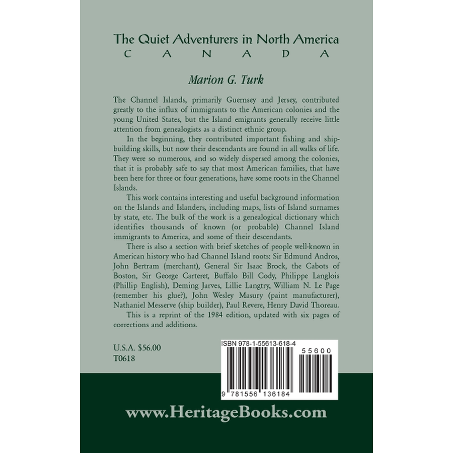 The Quiet Adventurers in North America [Canada] [paper] back cover