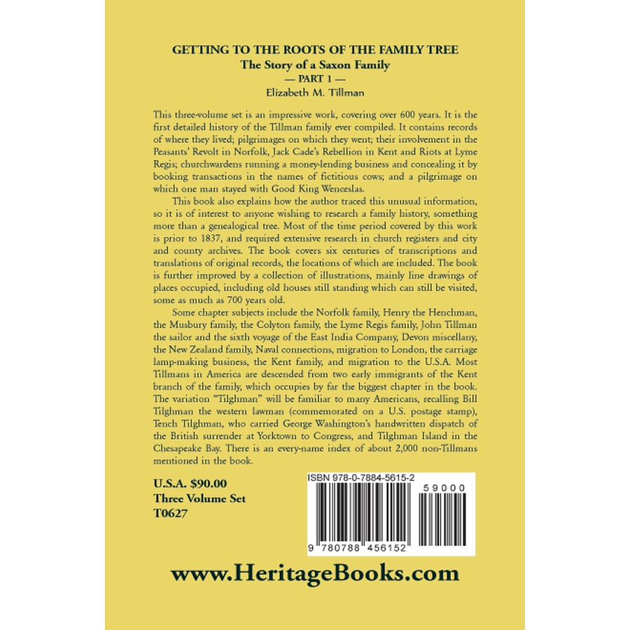 back cover of Getting to the Roots of the Family Tree: The Story of a Saxon Family, Volume 1