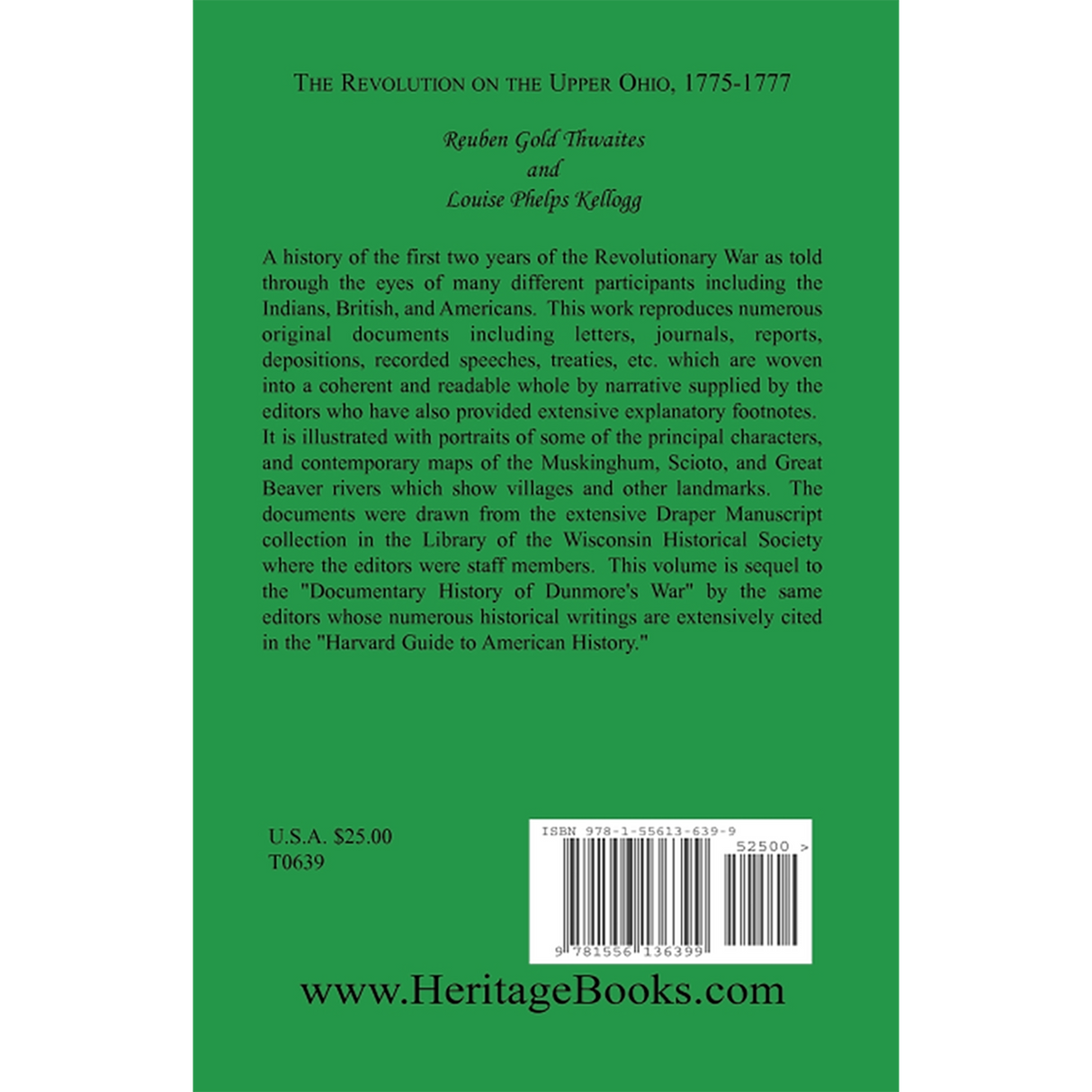 The Revolution on the Upper Ohio, 1775-1777 back cover