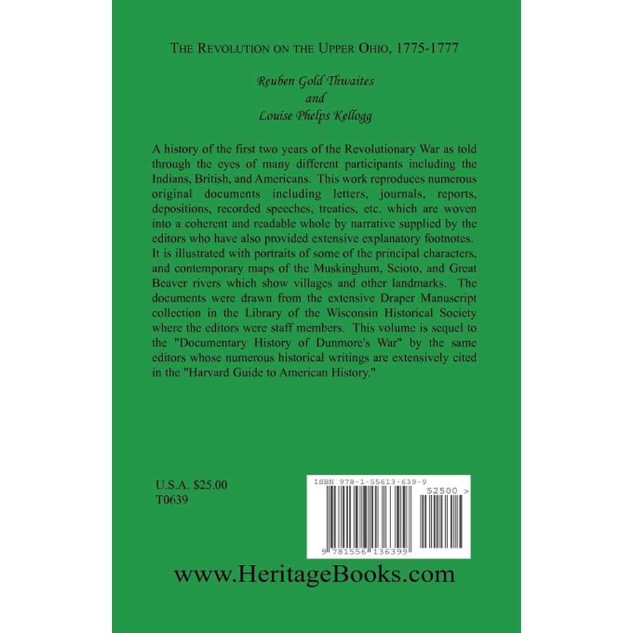The Revolution on the Upper Ohio, 1775-1777 back cover