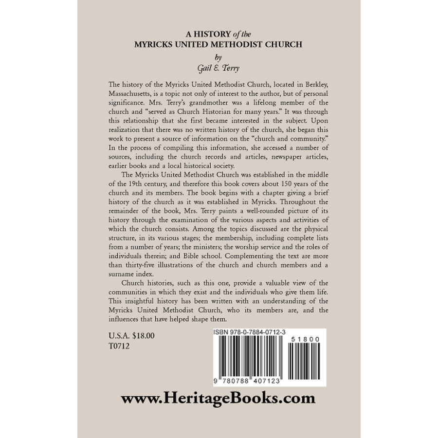 A History of the Myricks United Methodist Church back cover