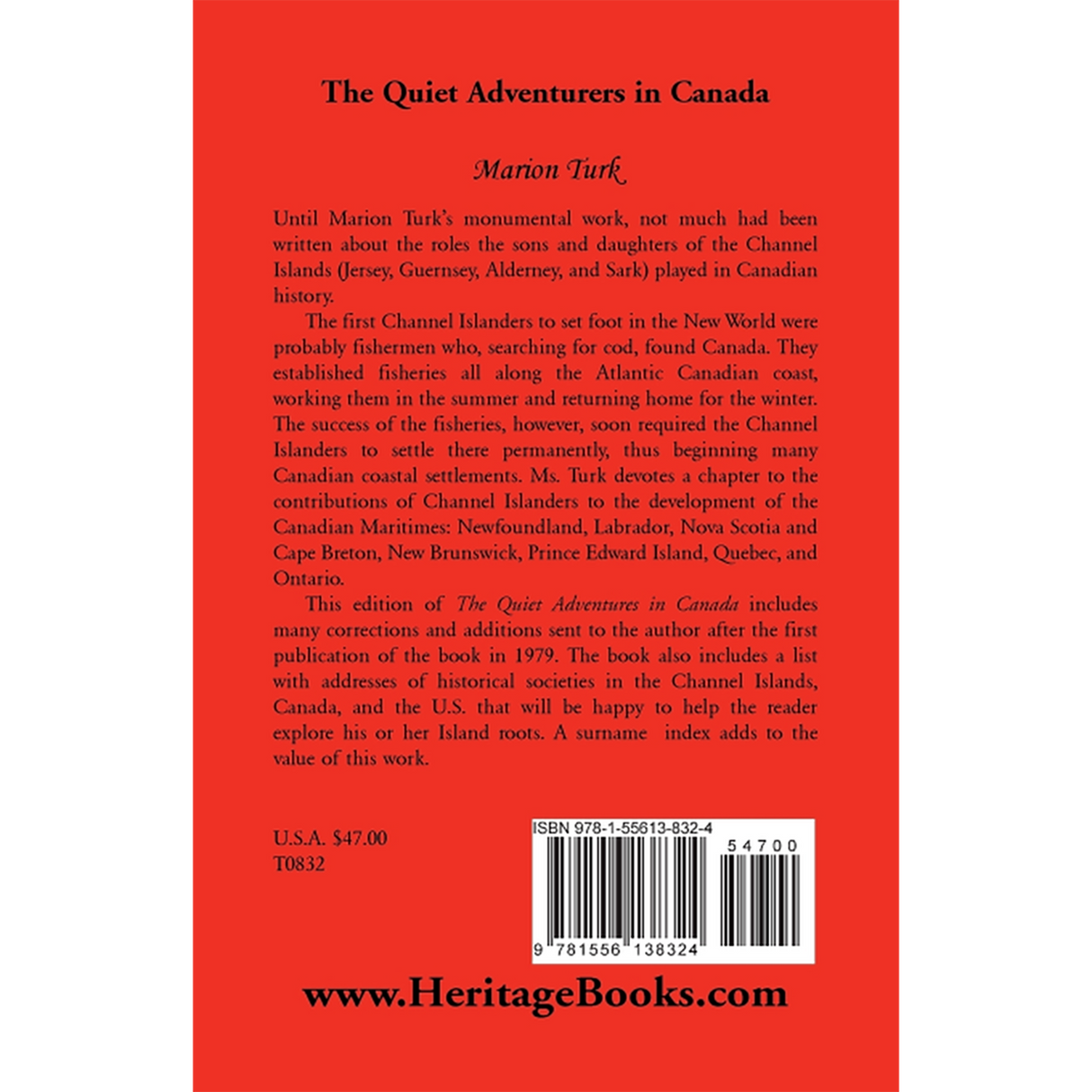 The Quiet Adventurers in Canada back cover