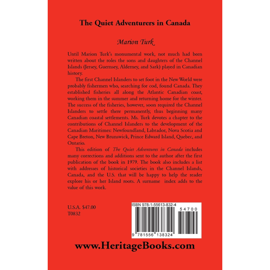 back cover of The Quiet Adventurers in Canada