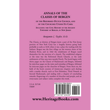 Annals of the Classis of Bergen, of the Reformed Dutch Church, and of the Churches Under Its Care back cover