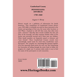 Cumberland County, Pennsylvania, Divorces, 1789-1860 back cover