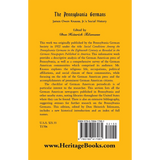 The Pennsylvania Germans: James Owen Knauss, Jr.'s Social History back cover