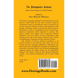 The Pennsylvania Germans: James Owen Knauss, Jr.'s Social History back cover