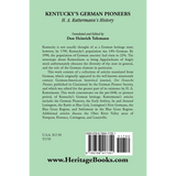 Kentucky's German Pioneers: H. A. Rattermann's History back cover
