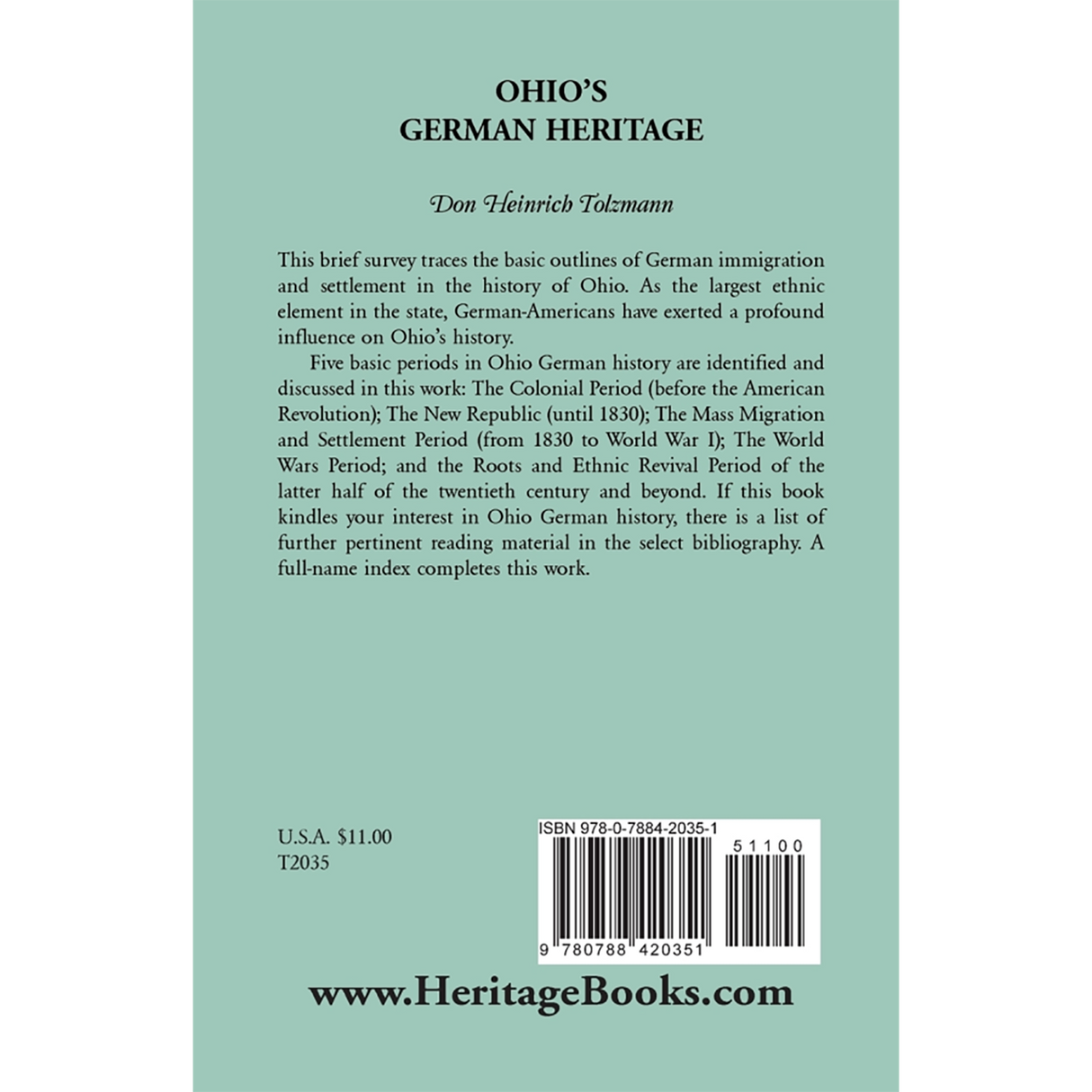 Ohio's German Heritage back cover