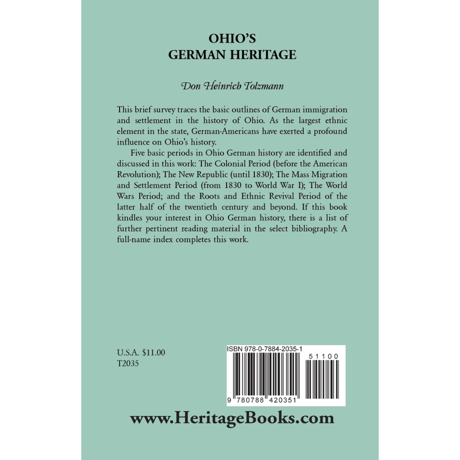 Ohio's German Heritage back cover