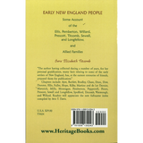 Early New England People: Some Account of the Ellis, Pemberton, Willard, Prescott, Titcomb, Sewall, and Longfellow, and Allied Families back cover