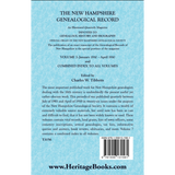 The New Hampshire Genealogical Record, Vol. 7, 1910 and combined index to all volumes back cover