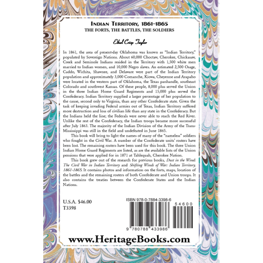 Indian Territory, 1861-1865: The Forts, The Battles, The Soldiers back cover