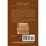 Abraham Lincoln's Ancestry: German or English? M. D. Learned's Investigatory History, with an Appendix on Daniel Boone back cover