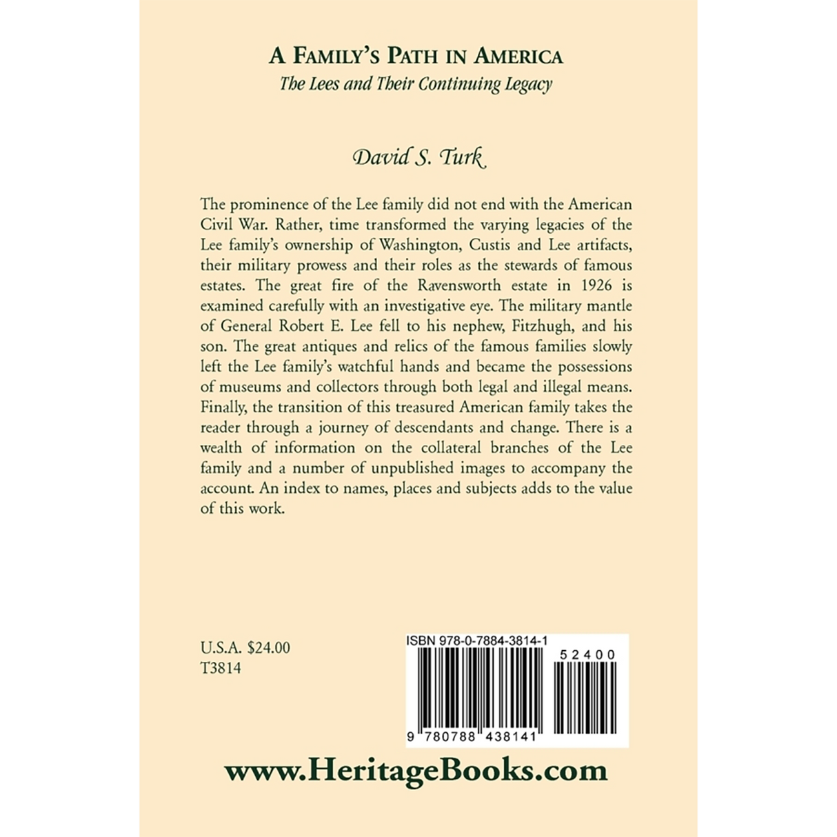 A Family's Path in America: The Lees and Their Continuing Legacy back cover