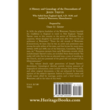 History and Genealogy of the Descendants of Joseph Taynter, Who Sailed from England April, A.D. 1638, and Settled in Watertown, Massachusetts back cover