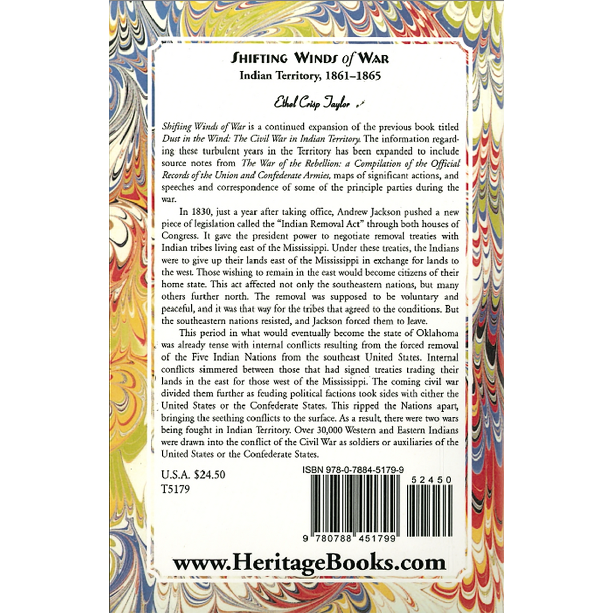 Shifting Winds of War: Indian Territory, 1861-1865 back cover