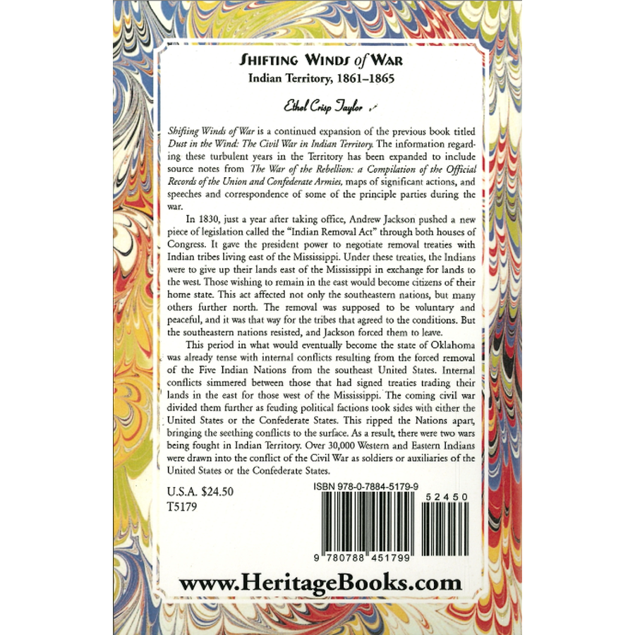Shifting Winds of War: Indian Territory, 1861-1865 back cover