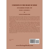 Unionists in the Heart of Dixie: 1st Alabama Cavalry, USV, Volume V, Supplement A back cover
