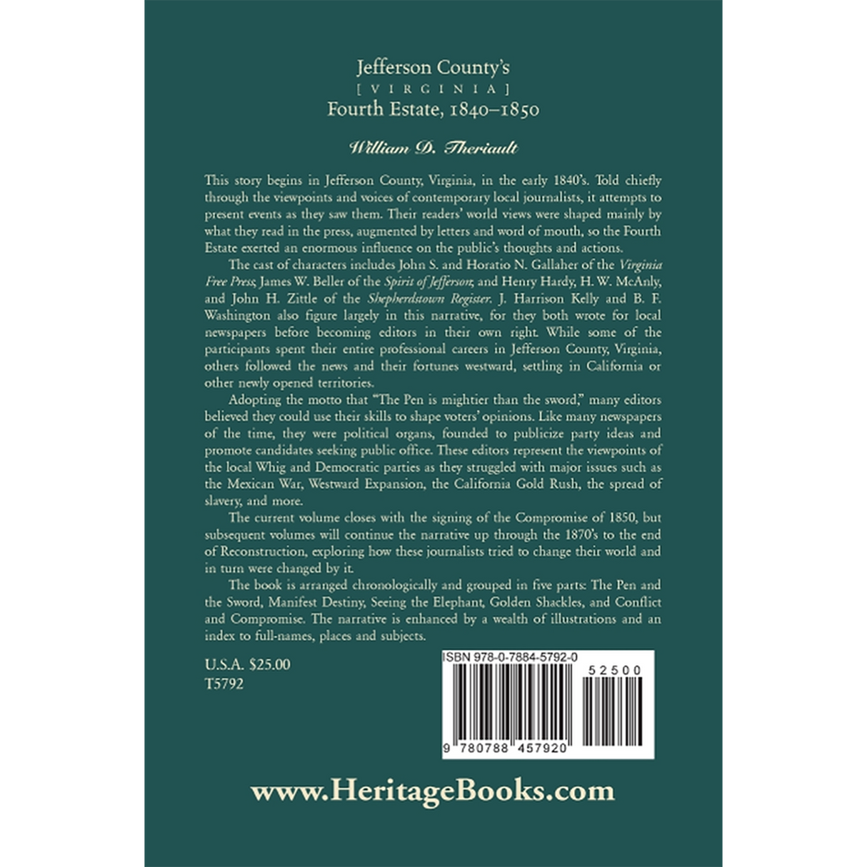 Jefferson County's [Virginia] Fourth Estate, 1840-1850 back cover