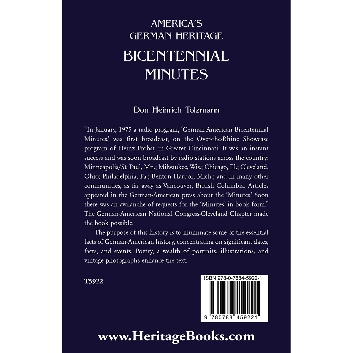 America’s German Heritage Bicentennial Minutes back cover