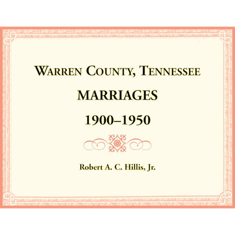 Warren County, Tennessee Marriages, 1900-1950
