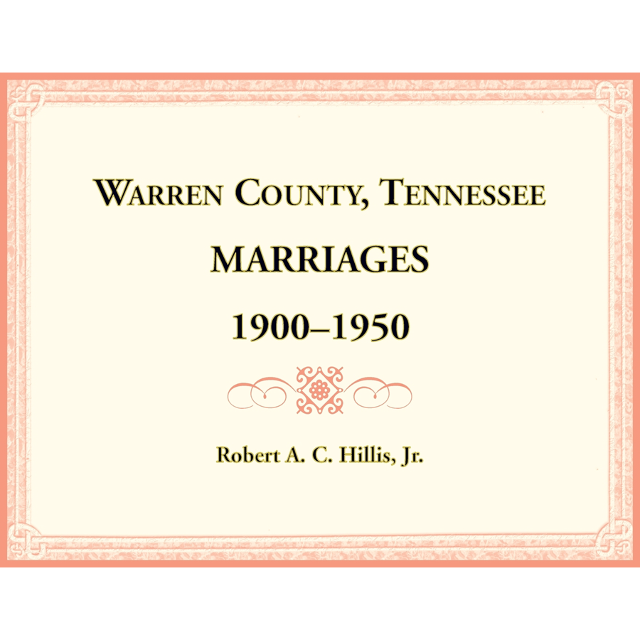 Warren County, Tennessee Marriages, 1900-1950