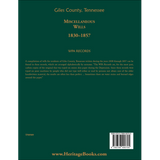 Giles County, Tennessee Miscellaneous Wills, 1830-1857 back cover