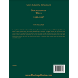 Giles County, Tennessee Miscellaneous Wills, 1830-1857 back cover