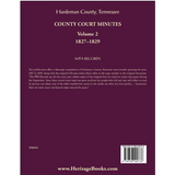 Hardeman County, Tennessee County Court Minutes, Volume 2, 1827-1829 back cover