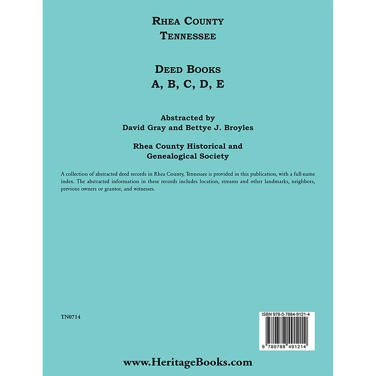 Rhea County, Tennessee Deed Books A, B, C, D, E